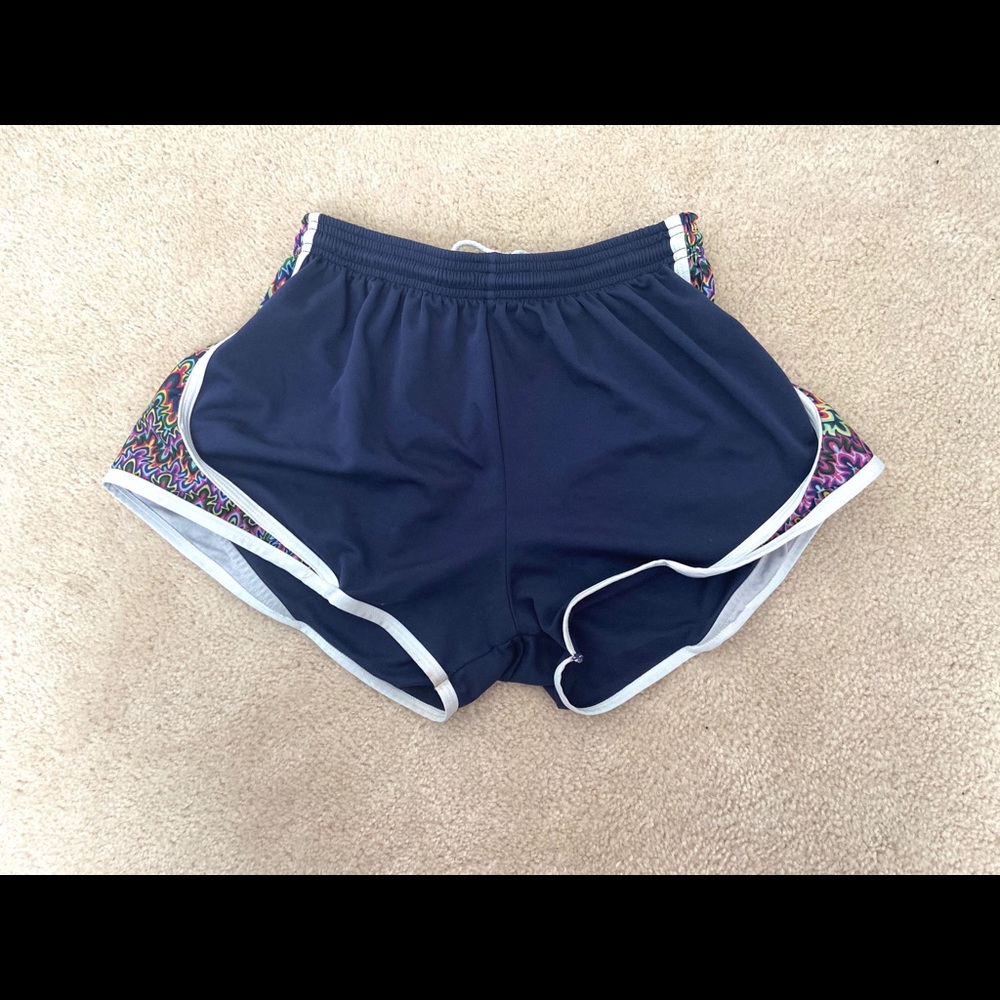 FIT2WIN girls navy/colorful print athletic shorts